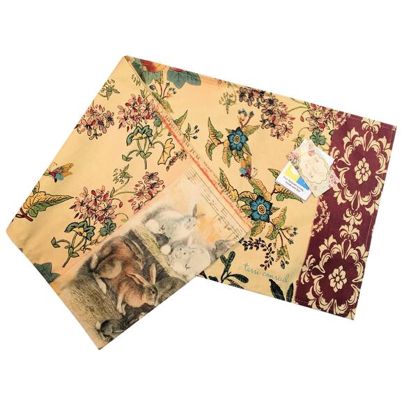 Bunnies Rabbit Field Day Table Runner 4 Seasons Indoor Outdoor Tan 13x72" NEW - Picture 4 of 6